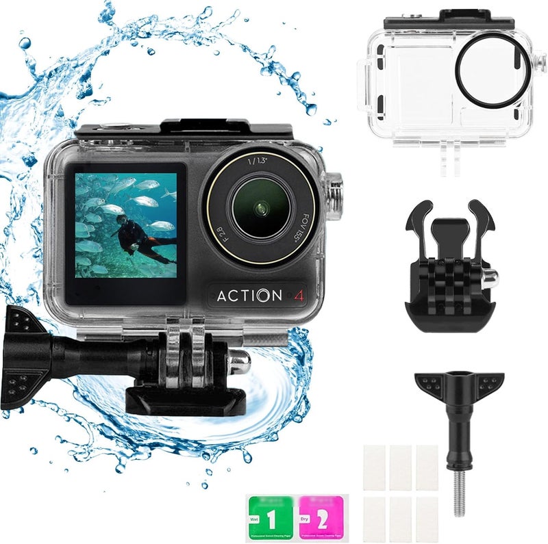 PCTC 45M(148ft) Waterproof Case for DJI Osmo Action5 Pro, Accessories for DJI Osmo Action5 Pro/4/3 Waterproof Case,Protective Underwater Dive Housing Shell with Bracket Accessories - Image 1